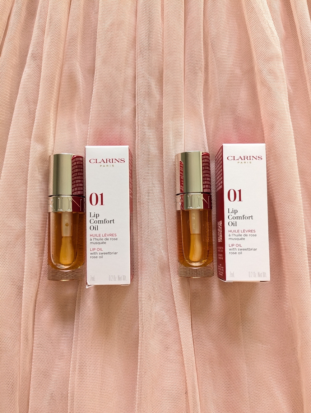 Clarins Lip Comfort Hydrating & Plumping Oil Duo - 01 Honey